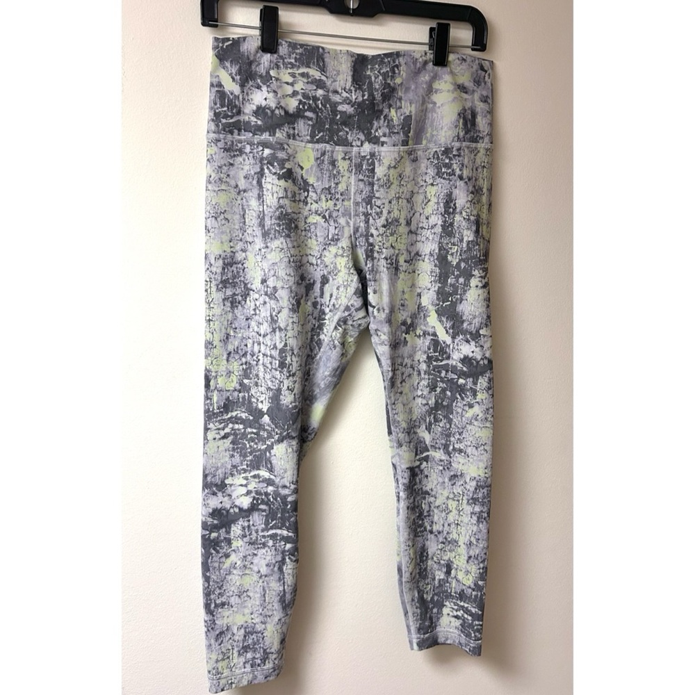 Lululemon Abstract Gray and Yellow Leggings